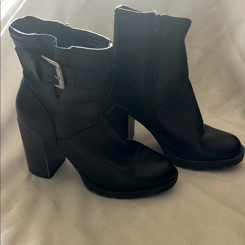 a.n.a Black Heeled Ankle Boots